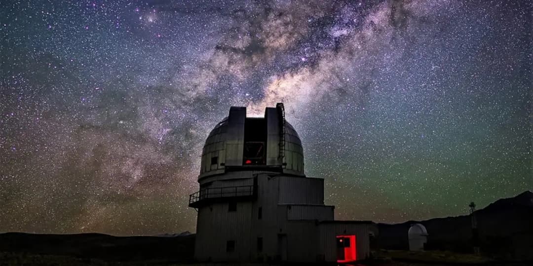 Star-filled night sky over Meghalaya hills