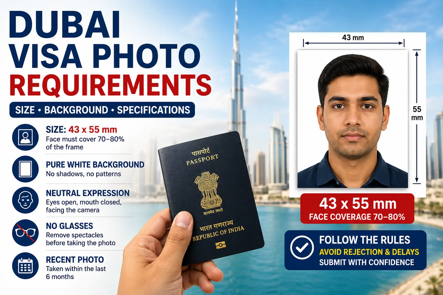 Dubai Visa Photo Size, Requirements & Specifications – Complete Guide for Indians