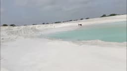Surreal white hills with turquoise pools in Rajasthan