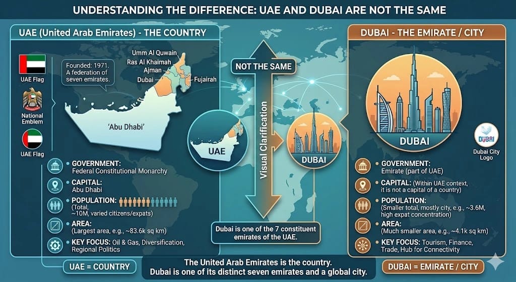 UAE and Dubai Are Not the Same: Here Is the Real Difference