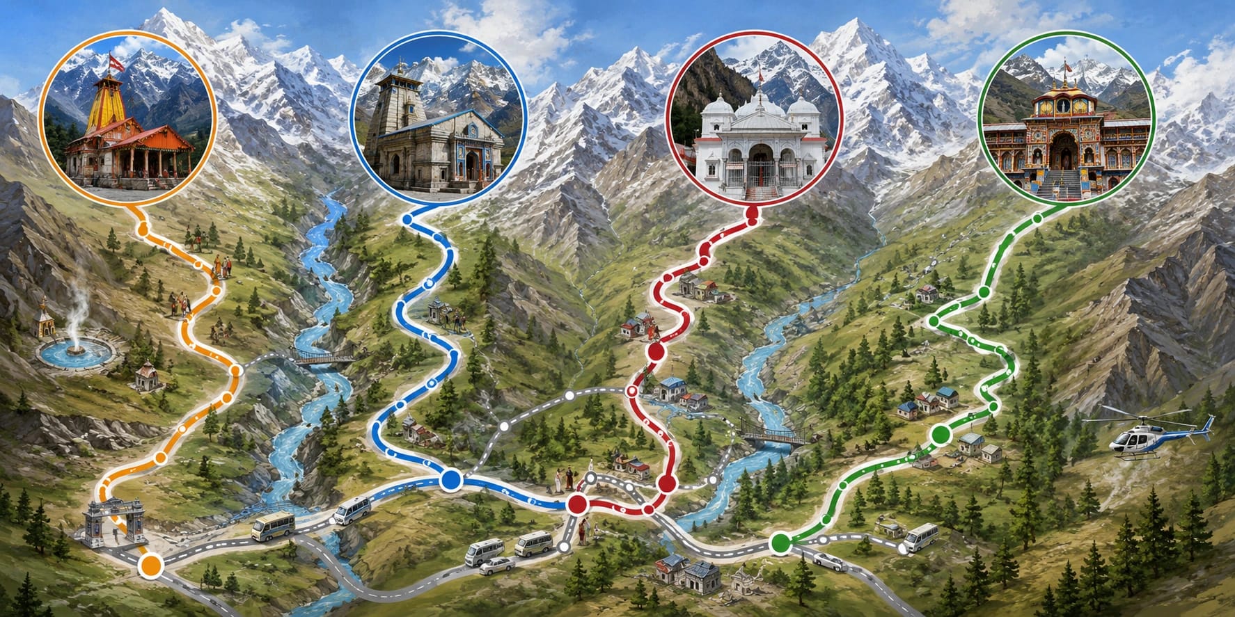 Chardham Yatra Route Map - Complete Route Plan, Distance & Road Map