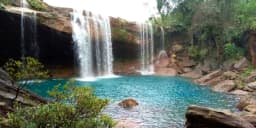 Misty hills and waterfalls in Meghalaya during summer season
