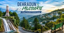 Scenic view of places to visit in Dehradun and Mussoorie including Kempty Falls and Mall Road