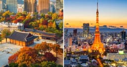 Tokyo and Seoul city skylines compared for budget-friendly travel